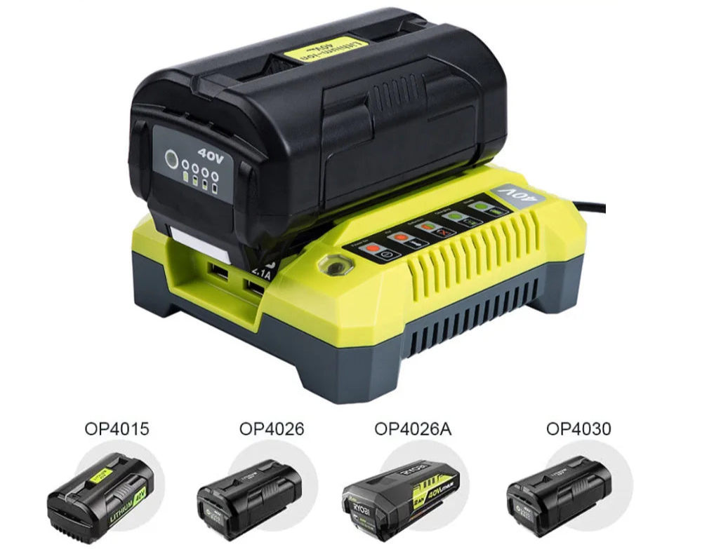 Dobbel USB Li-ion batterilader – Ryobi 36V/40v