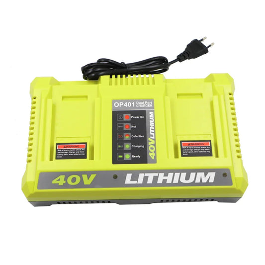 Dobbel batterilader for Ryobi 36V og 40V batterier – hurtiglading

