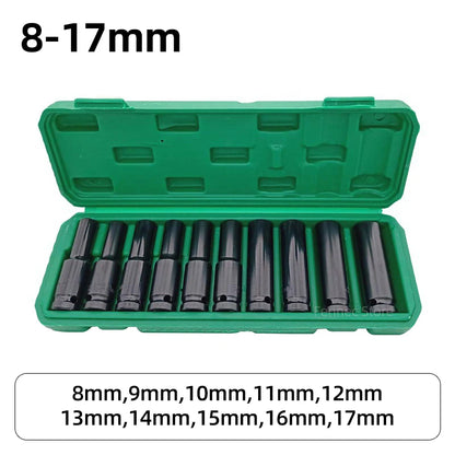 10-dels Kraft-Pipesett, 8–24 mm | For Luftverktøy & Reparasjonsarbeid
