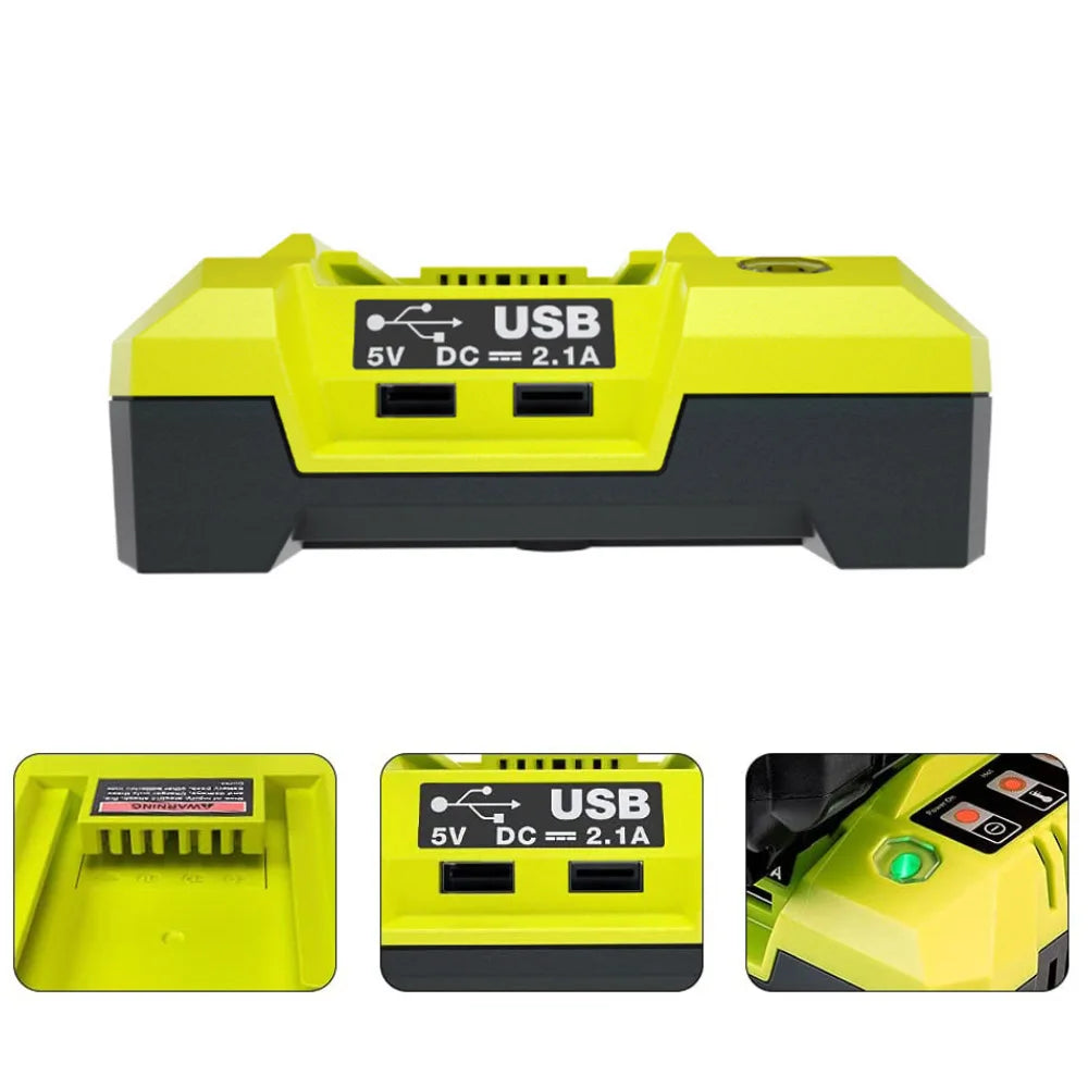 Dobbel USB Li-ion batterilader – Ryobi 36V/40v