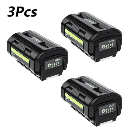 
Ryobi 6.0Ah 40V batteri og hurtiglader – fulladning på 60 minutter for maksimal produktivitet.